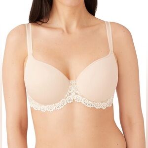 Wacoal Women Bra Embrace Lace‎ Contour lightly Padded Smooth Cups Nude Sz 36DD
